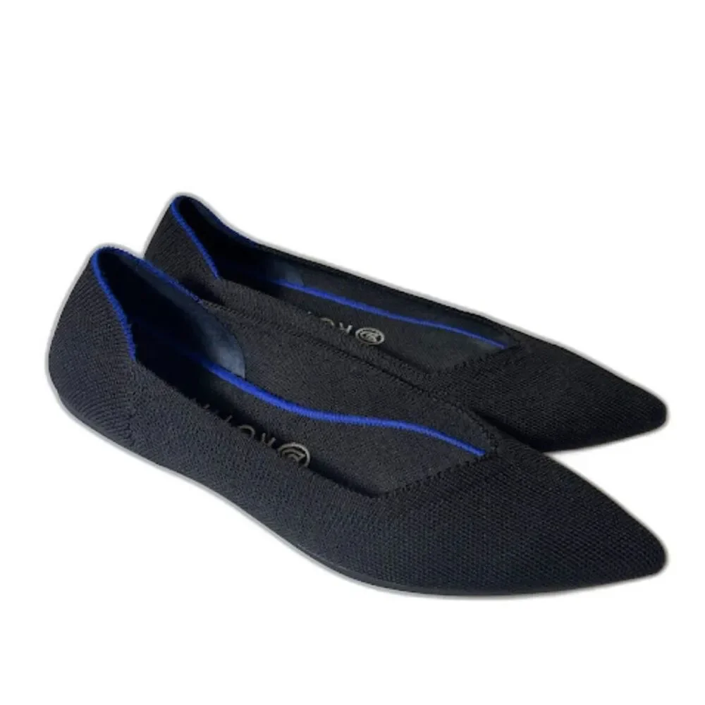 Rothy's The Point Flat Size 9.5 Ballet Shoe Black Washable Closet Staple Minimal